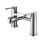 Bristan Nero Chrome 130mm Deck Mounted Lever 2 Tap Holes Bath Mixer Tap