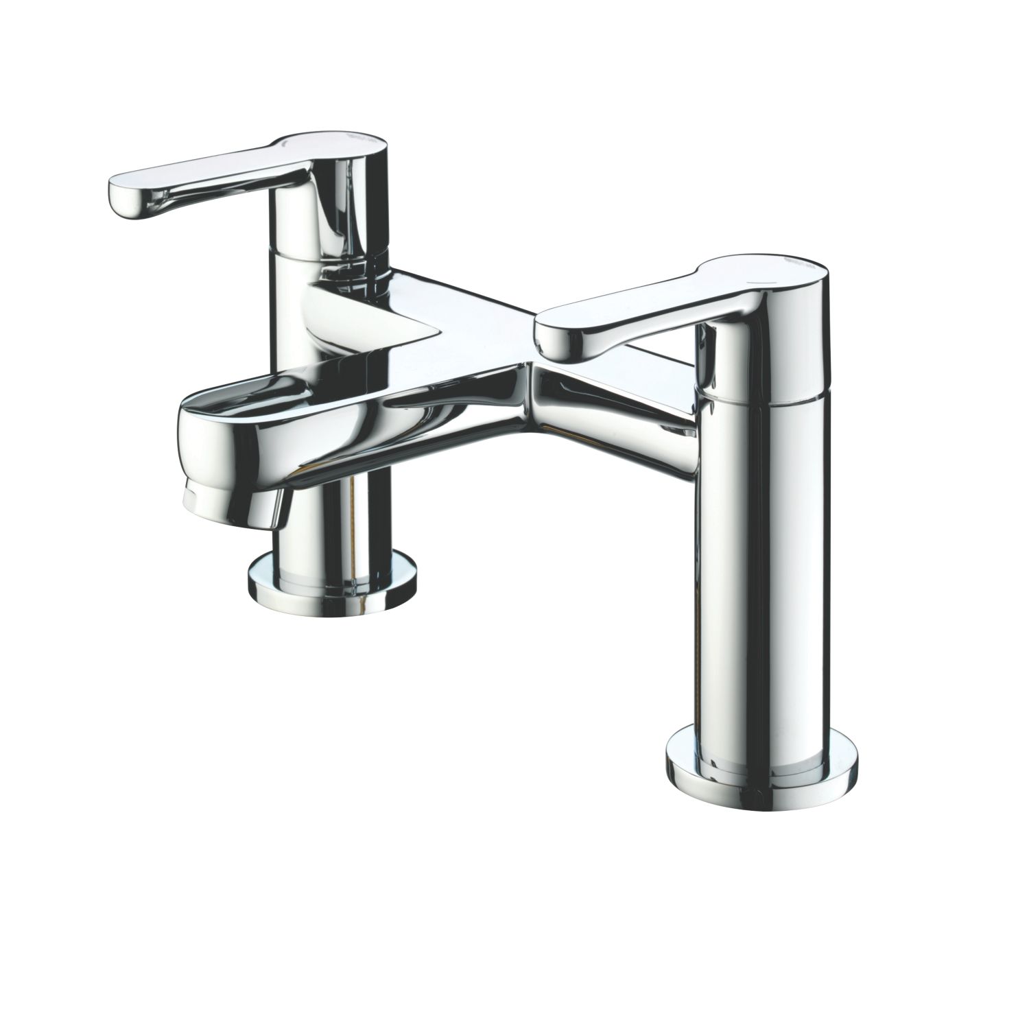 Bristan Nero Chrome 130mm Deck Mounted Lever 2 Tap Holes Bath Mixer Tap (73784)