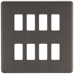 Knightsbridge  8-Module Grid Faceplate Smoked Bronze