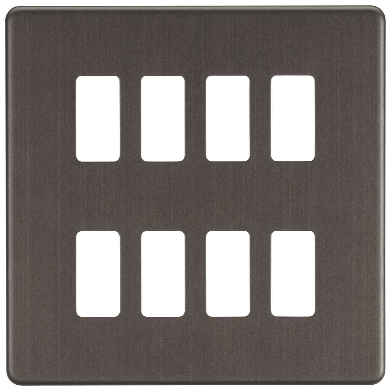 Knightsbridge 8-Module Grid Faceplate Smoked Bronze (737CR)