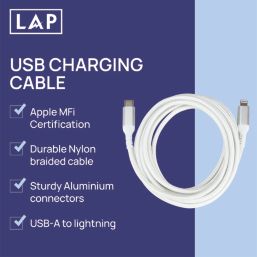 LAP USB-C to Lightning Charging Cable 2m