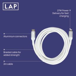LAP USB-C to Lightning Charging Cable 2m