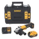 DEWALT DCG407P1T-GB 18V 1 x 5.0Ah Li-Ion XR 5" Brushless Cordless Angle Grinder