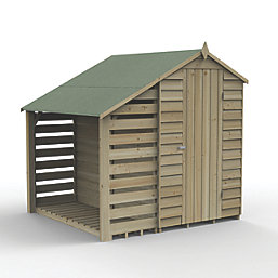 Forest 4Life 6' x 6' (Nominal) Apex Overlap Timber Shed with Lean-To & Assembly