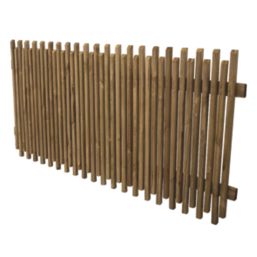 Forest  Picket Slatted Top Fence Panels Natural Timber 6' x 3' Pack of 3