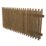 Forest  Picket Slatted Top Fence Panels Natural Timber 6' x 3' Pack of 3