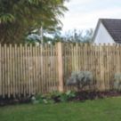 Forest  Picket Slatted Top Fence Panels Natural Timber 6' x 3' Pack of 3