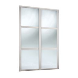 Spacepro Shaker 2-Door Sliding Wardrobe Door Kit Cashmere Frame Mirror Panel 1185mm x 2260mm