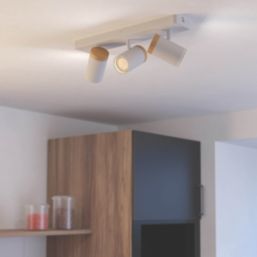 Eglo Consuma Rectangular 3-Light Spotlight White & Brown