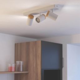Eglo Consuma Rectangular 3-Light Spotlight White & Brown