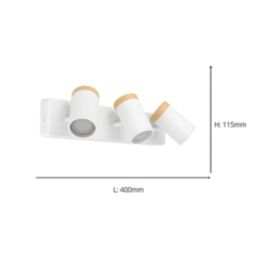 Eglo Consuma Rectangular 3-Light Spotlight White & Brown