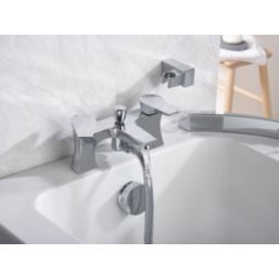 Bristan Hourglass Chrome  110mm Deck Mounted Dual Control Manual Shower Mixer Tap