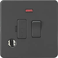 Knightsbridge SF6300FAT 13A Switched Fused Spur & Flex Outlet with LED Anthracite