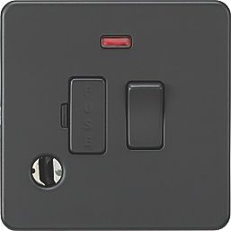 Knightsbridge  13A Switched Fused Spur & Flex Outlet with LED Anthracite