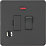 Knightsbridge  13A Switched Fused Spur & Flex Outlet with LED Anthracite