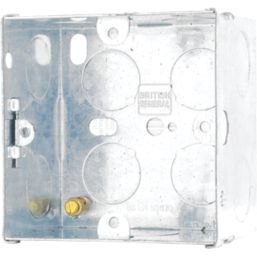 British General  1-Gang Galvanised Steel  Back Box 47mm