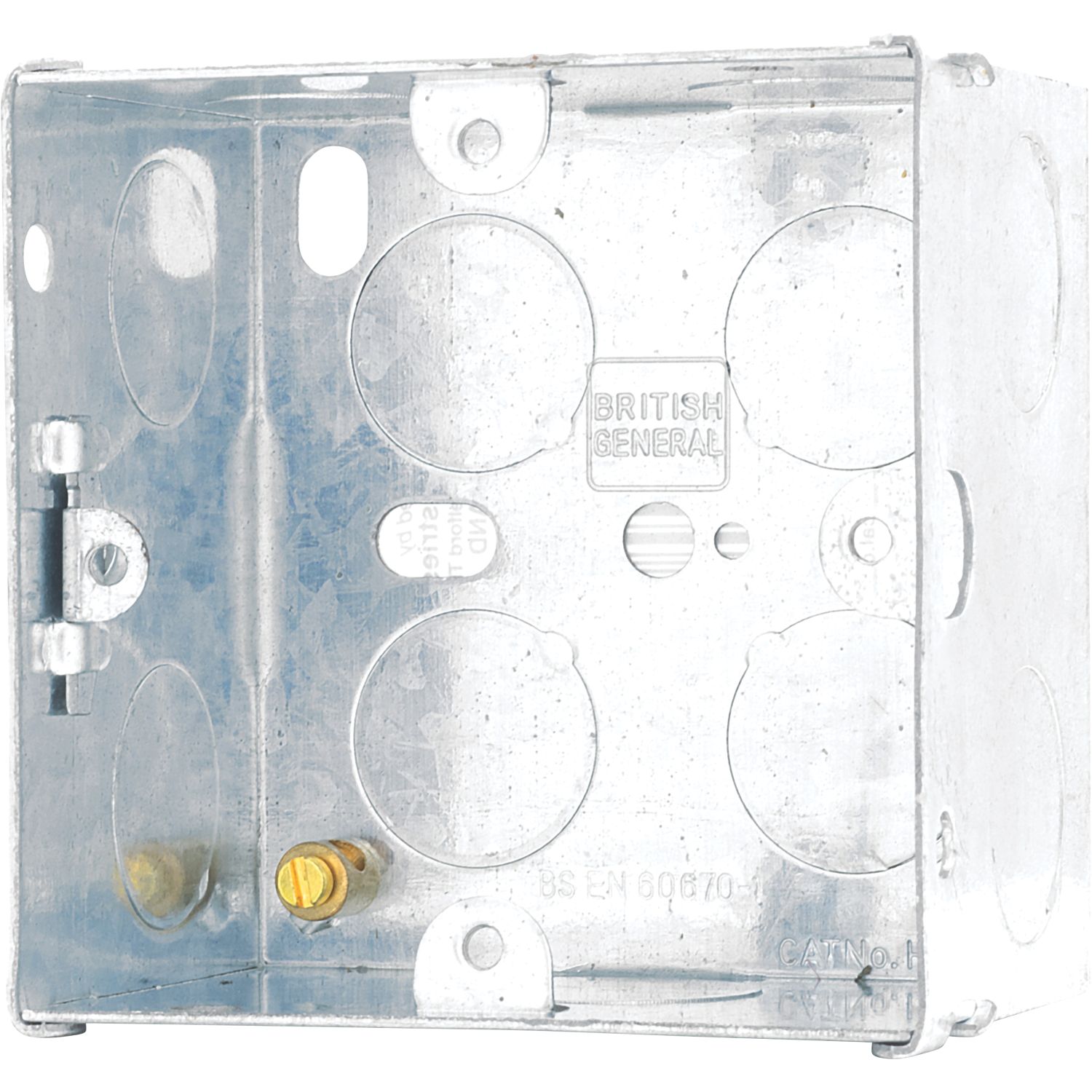 British General 1-Gang Galvanised Steel Back Box 47mm (737XF)