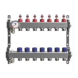 Warmup 7 Port S3 Underfloor Heating Manifold Stainless Steel