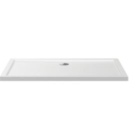 Milan Rectangular Bathroom Shower Tray & Waste White Gloss 1500mm x 700mm x 40mm