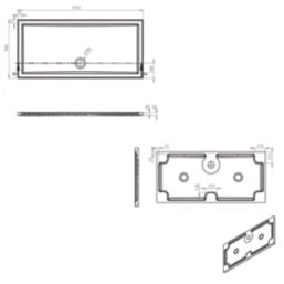 Milan Rectangular Bathroom Shower Tray & Waste White Gloss 1500mm x 700mm x 40mm