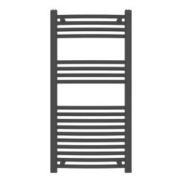 Flomasta 1000mm x 500mm 1521BTU Black Curved  Towel Radiator