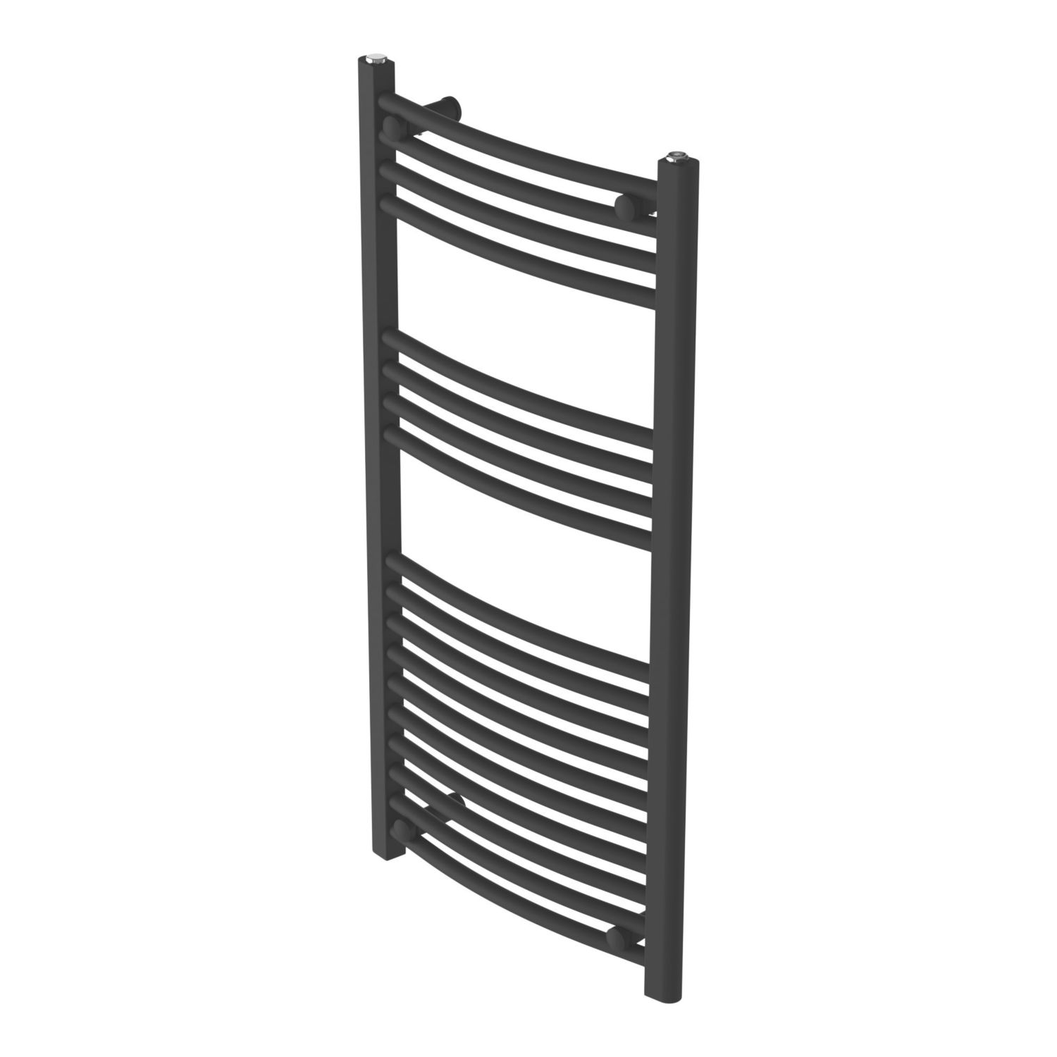 Flomasta 1000mm x 500mm 1521BTU Black Curved Towel Radiator (738AG)