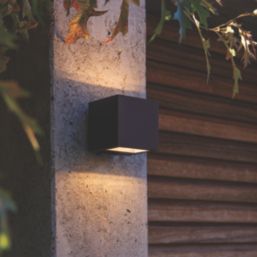 Lutec Gemini  Outdoor LED Wall Light Black 6W 650lm