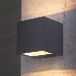 Lutec Gemini  Outdoor LED Wall Light Black 6W 650lm