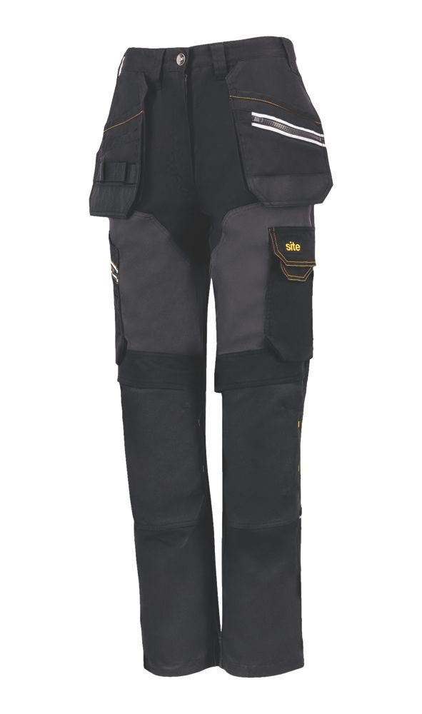 DeWalt Roseville Womens Work Trousers Grey/Black Size 8 29 L