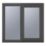 Crystal  Right-Hand Opening Obscure Triple-Glazed Casement Anthracite on White uPVC Window 905mm x 965mm