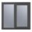 Crystal  Right-Hand Opening Obscure Triple-Glazed Casement Anthracite on White uPVC Window 905mm x 965mm