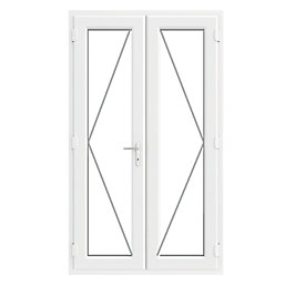 Crystal  White Triple-Glazed uPVC French Door Set 2090mm x 1190mm