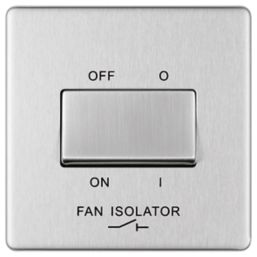 LAP  10A 1-Gang 3-Pole Fan Isolator Switch Brushed Stainless Steel