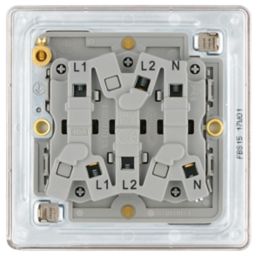 LAP  10A 1-Gang 3-Pole Fan Isolator Switch Brushed Stainless Steel