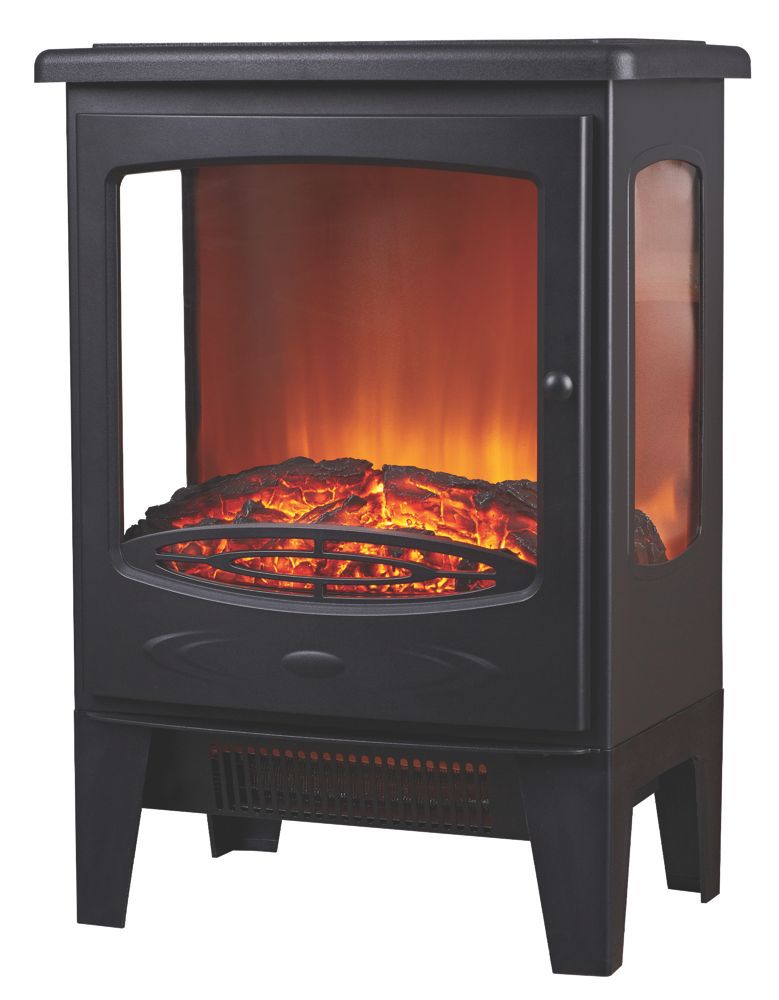 Focal Point Malmo Black Electric Stove 390mm x 548mm - Screwfix