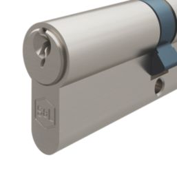 Smith & Locke 1 Star 6-Pin Euro Double Cylinder Locks 45-50 (95mm) Silver 2 Pack