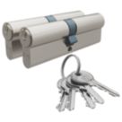 Smith & Locke 1 Star 6-Pin Euro Double Cylinder Locks 45-50 (95mm) Silver 2 Pack