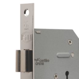 Smith & Locke Fire Rated  3 Lever Chrome Deadlock 76mm Case - 57mm Backset