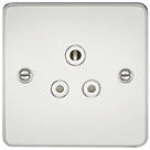 Knightsbridge FP5APCW 5A 1-Gang Unswitched Socket Polished Chrome with White Inserts