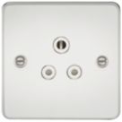 Knightsbridge  5A 1-Gang Unswitched Socket Polished Chrome with White Inserts