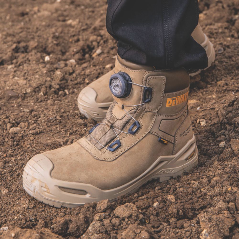 DEWALT Lander BOA Size 10 Stone Waterproof Safety Boots - Screwfix