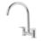 Isar Deck Mounted Dual-Lever Bridge Mixer Kitchen Tap Chrome