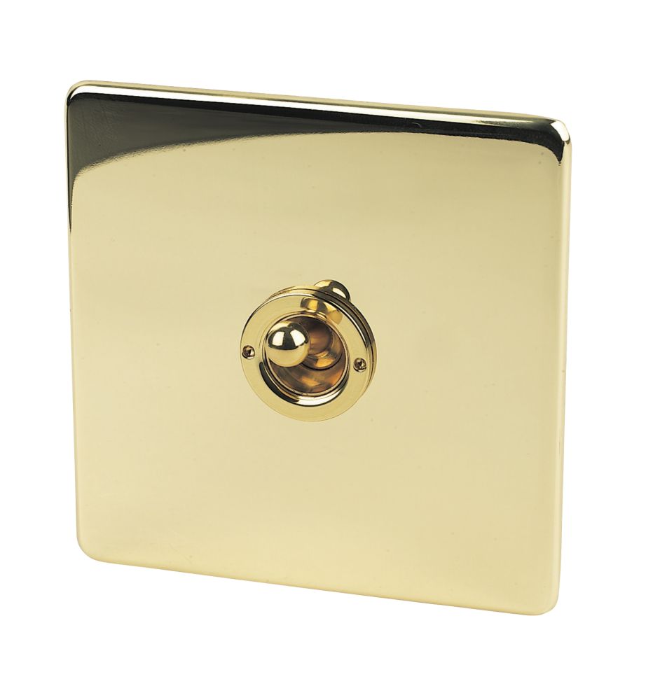 Crabtree Platinum 10AX 1-Gang 2-Way Toggle Switch  Polished Brass