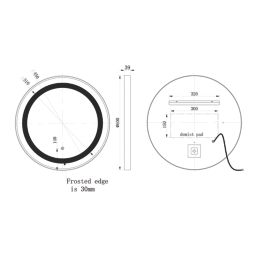 Oregon Round Bathroom Mirror With 2500lm LED Light 600mm x 600mm