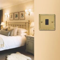 Varilight  20A 1-Gang 2-Pole Control Switch Georgian Brass with Neon
