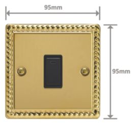 Varilight  20A 1-Gang 2-Pole Control Switch Georgian Brass with Neon