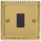 Varilight  20A 1-Gang 2-Pole Control Switch Georgian Brass with Neon