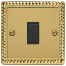 Varilight  20A 1-Gang 2-Pole Control Switch Georgian Brass with Neon