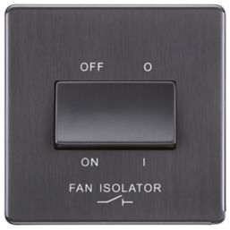 LAP  10A 1-Gang 3-Pole Fan Isolator Switch Slate Grey