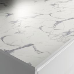 Wilsonart Veneto Matt White Marble Effect Laminate Worktop 3000mm x 650mm x 12mm
